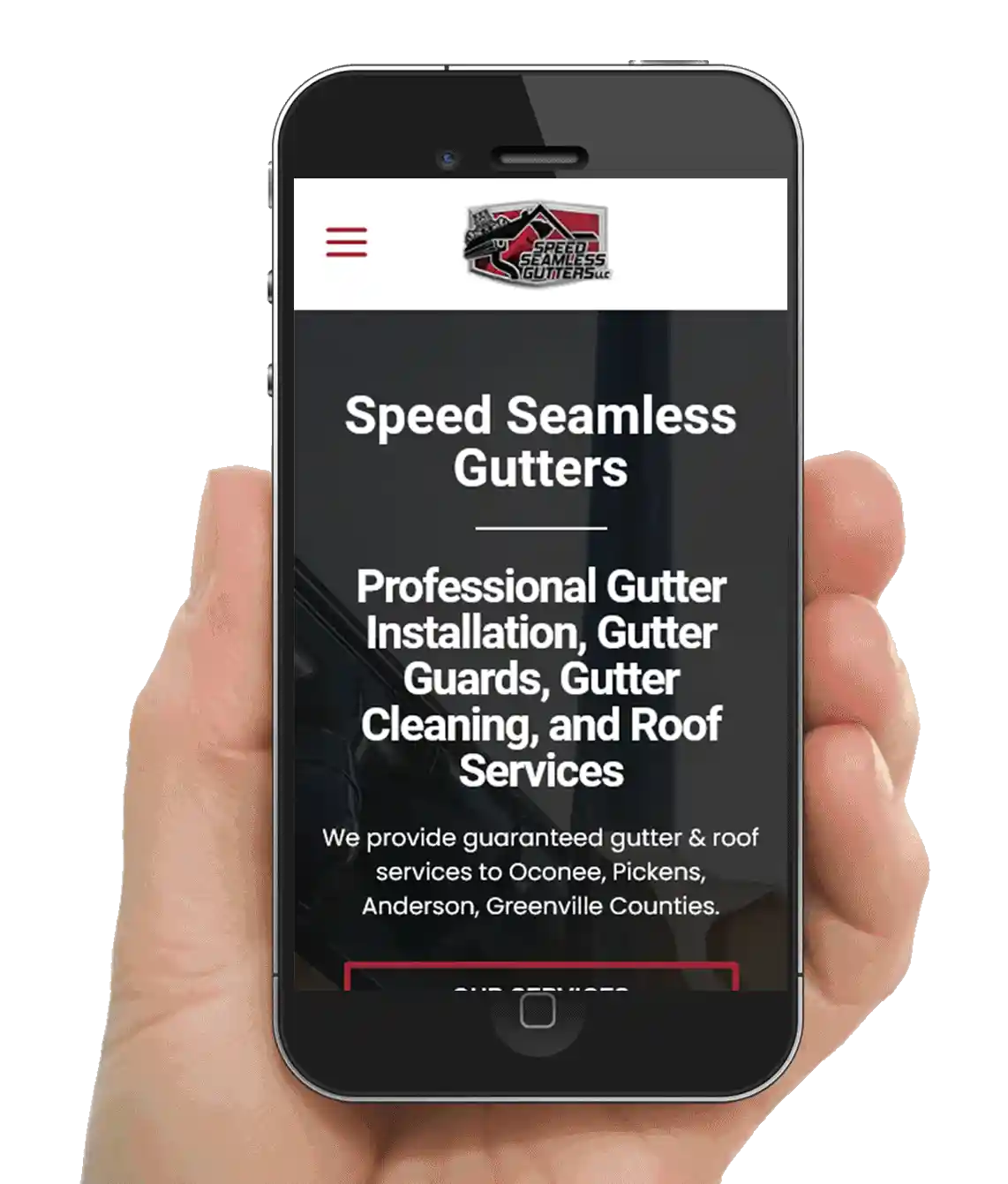 Web Design for Seneca SC Gutter Company Speed Seamless Gutters